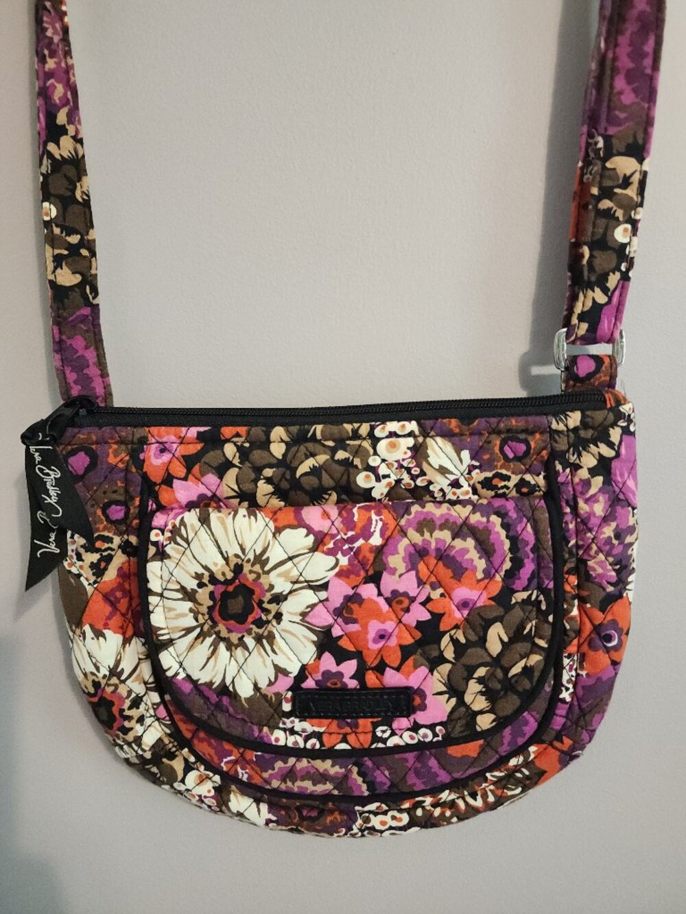 Vera Bradley Lizzy Crossbody with Retired Colorful Rosewood Floral Pattern